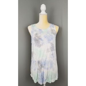 American Eagle Soft & Sexy Tie Dye Tank Blue Black
